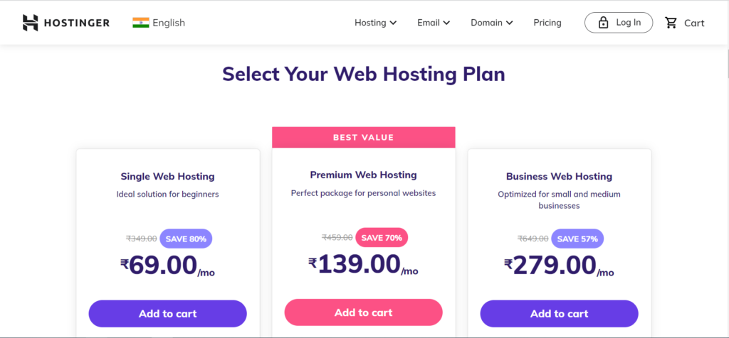 cheap web hosting plans Hostinger