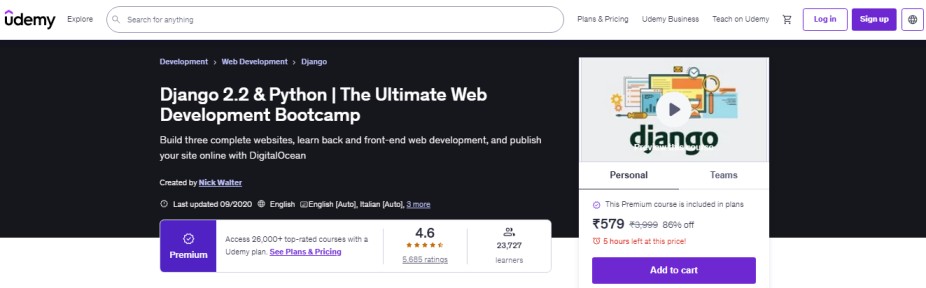 Django 2.2 & Python free course