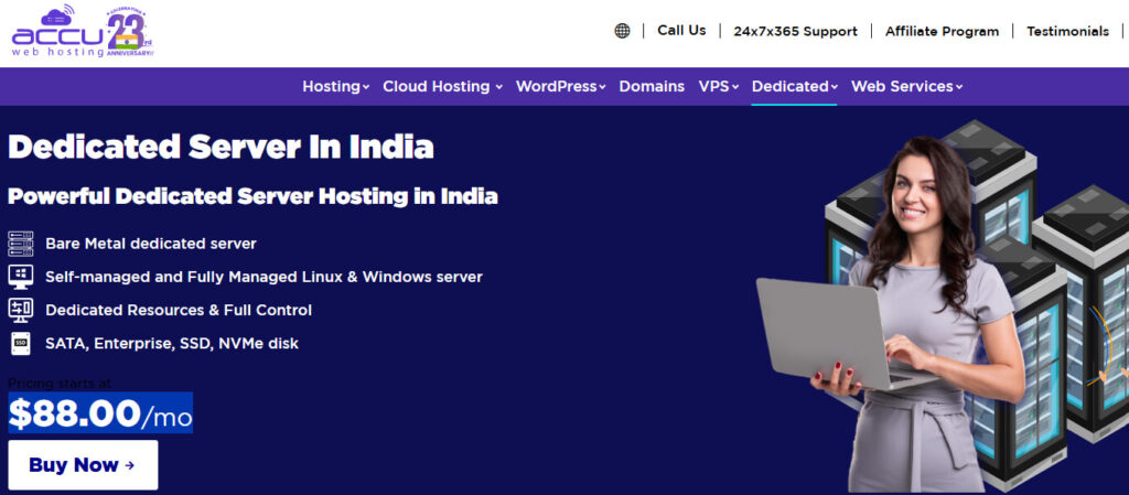 AccuWeb Hosting Dedicated Server India