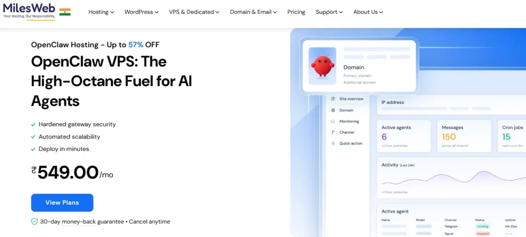 MilesWeb OpenClaw VPS Hosting