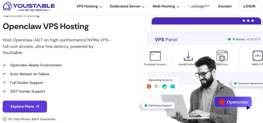 YouStable OpenClaw VPS Hosting