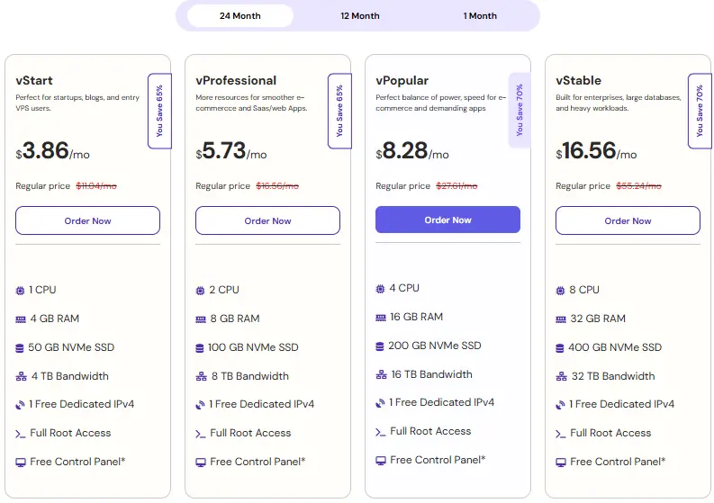 YouStable OpenClaw VPS Hosting Plans & Pricing