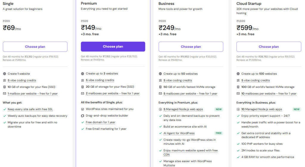Hostinger Web Hosting Plans & Pricing