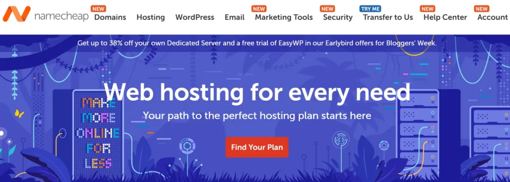 NameCheap Home Page