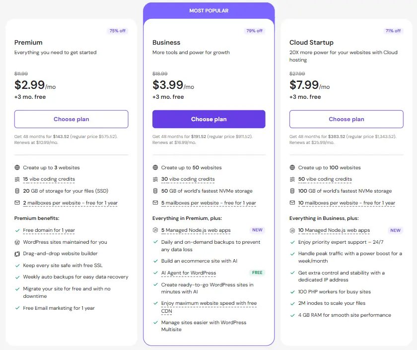 Hostinger Plans & Price