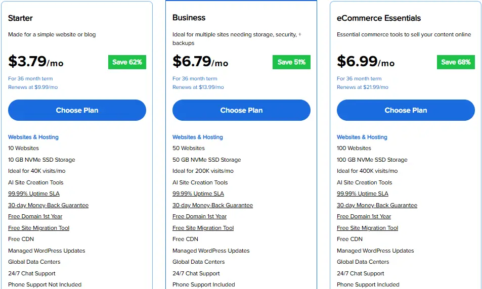 BlueHost Plans & Price